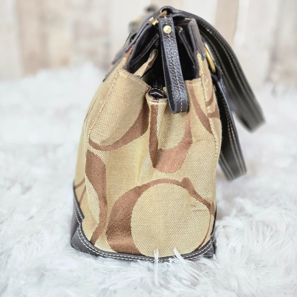 Y2K Purse Bag Brown and Tan Gold Accents NOT A COACH BAG - Picture 12 of 12